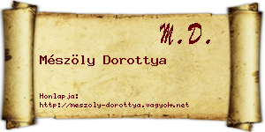 Mészöly Dorottya névjegykártya
